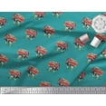thumbnail image 3 of Soimoi Green polyester Crepe Fabric Barn & Cow Farm Print Fabric by Yard 52 Inch Wide, 3 of 3