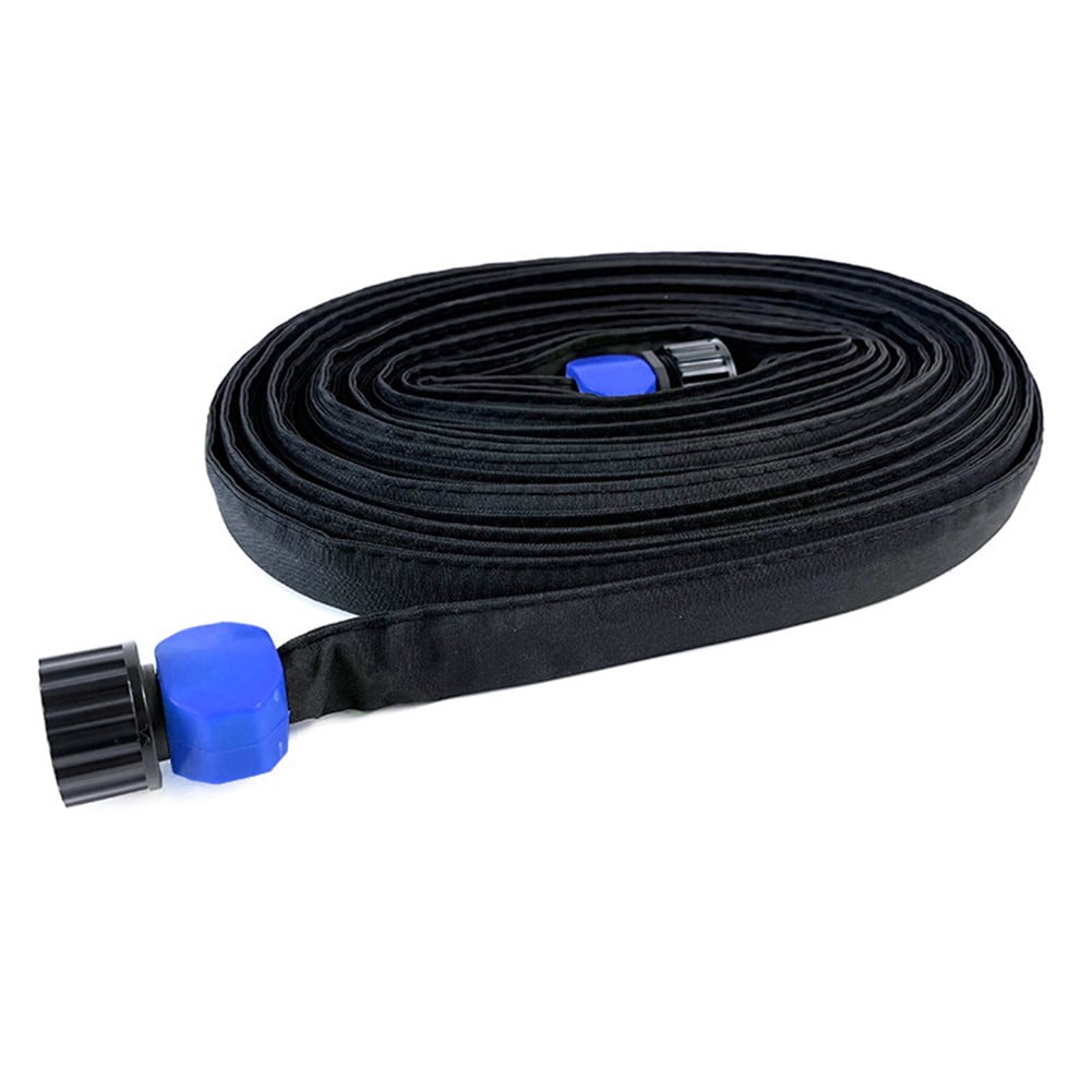 PVC Seepage Pipe Flexible Flat Soaker Hose for Garden Watering, Automatic Water Seepage System, Soft and Adaptable to Various Terrains, Multiple Sizes Available (100ft), Black