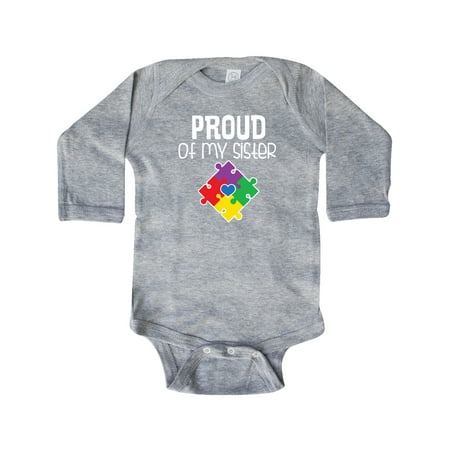 

Inktastic Autism Awareness Proud of my Sister Gift Baby Boy or Baby Girl Long Sleeve Bodysuit