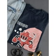 thumbnail image 3 of Cheerful Devil Techno Style T-Shirt Women -Image by Shutterstock, Female Large, 3 of 4