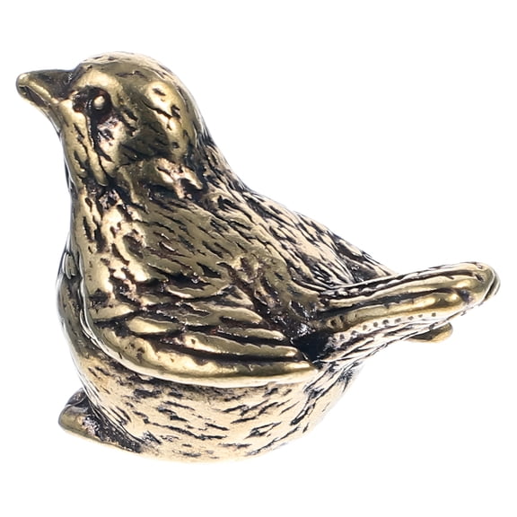 XIBUFE Brass Metal Decor Retro Figurines Table Statue Golden Bird Statues Exquisite Sculpture Interior Work