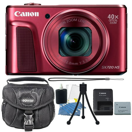 Canon PowerShot SX720 HS 20.3MP 40X Zoom Built-In Wifi / NFC Full HD 1080p Point and Shoot Digital Camera Red with Cleaning Kit and