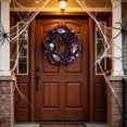 thumbnail image 4 of Halloween Hand Bone Wreath, Spooky Front Door Wreath Gothic Bow Festival Hanging Decoration, Reusable Seasonal Accent for Porch Entryway Garden for Halloween Party Indoor Outdoor Decor, 4 of 6