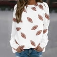 thumbnail image 2 of KALE Hoodies for Women Sequin Football Sweatshirt Rugby Graphic Print Sunday Casual Long Sleeve Crewneck 2025 Fall Pullover Y2K Tops White, 2 of 7