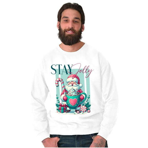 Christmas Santa Claus Stay Jolly Sweatshirt for Men or Women Brisco Brands S