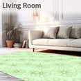 thumbnail image 2 of ODIKA 3'x5' Machine Washable Non-Slip Area Rug, Artisan Lattice with Overlapping Floral Details High Traffic Rug with Pad, Green, 590548, 2 of 8