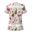thumbnail image 6 of Fuzoiu Snowflakes Santa Claus Print Women's V-Neck T-Shirt,Women's Short Sleeve Top, Comfortable for Work, Leisure, and Sports, 6 of 7