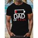 thumbnail image 1 of [1pc "DAD of 4 Kids" T-Shirt] 1pc Men'S Casual Short Sleeve T-Shirt - Cotton Knit Fabric, Geometric "DAD of 4 Kids" Print, Round Neck, Regular Fit, Summer Top for Adults, 1 of 6