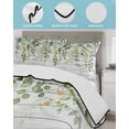 thumbnail image 4 of Quilts Twin Size Bedding Set, Sage Green Eucalyptus Leaves Lightweight Quilted Comforter, Summer Botanical Weeping Wooden Soft Bedspread Coverlet with Pillow Covers for All Season, 68" x 86", 4 of 7