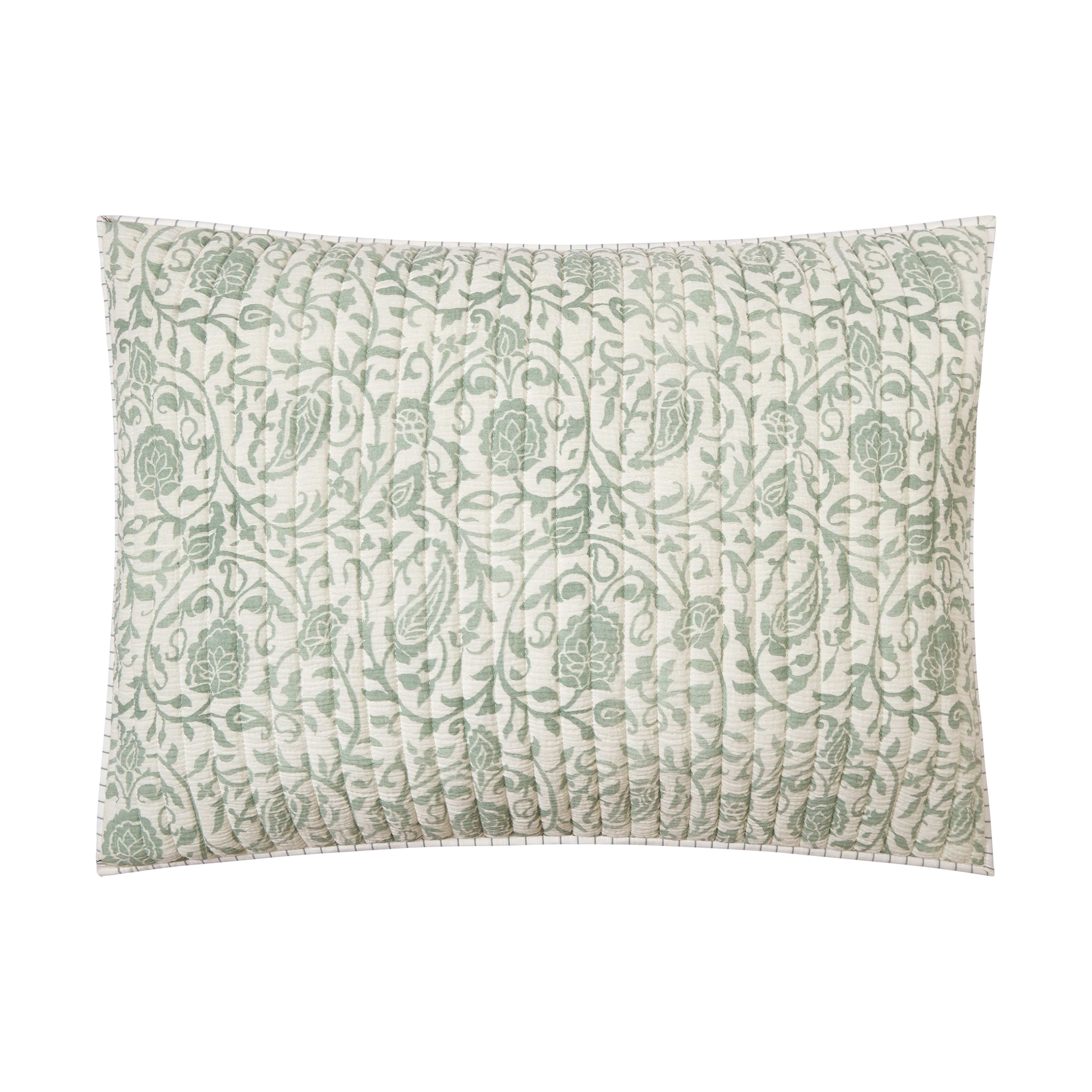 Eden Paisley Gauze 3-Piece Reversible Quilt Set, King, Green