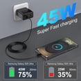 thumbnail image 3 of Cargador Auorld USB-C de 45 W superrápido para Samsung Galaxy, 3 of 5