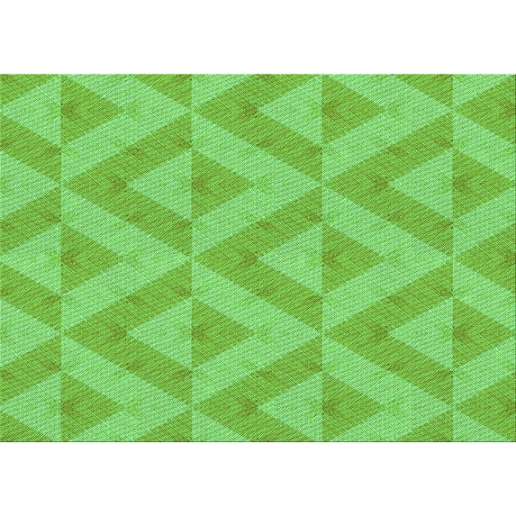 Ahgly Company Indoor Rectangle Patterned Emerald Green Area Rugs, 2' x 3'