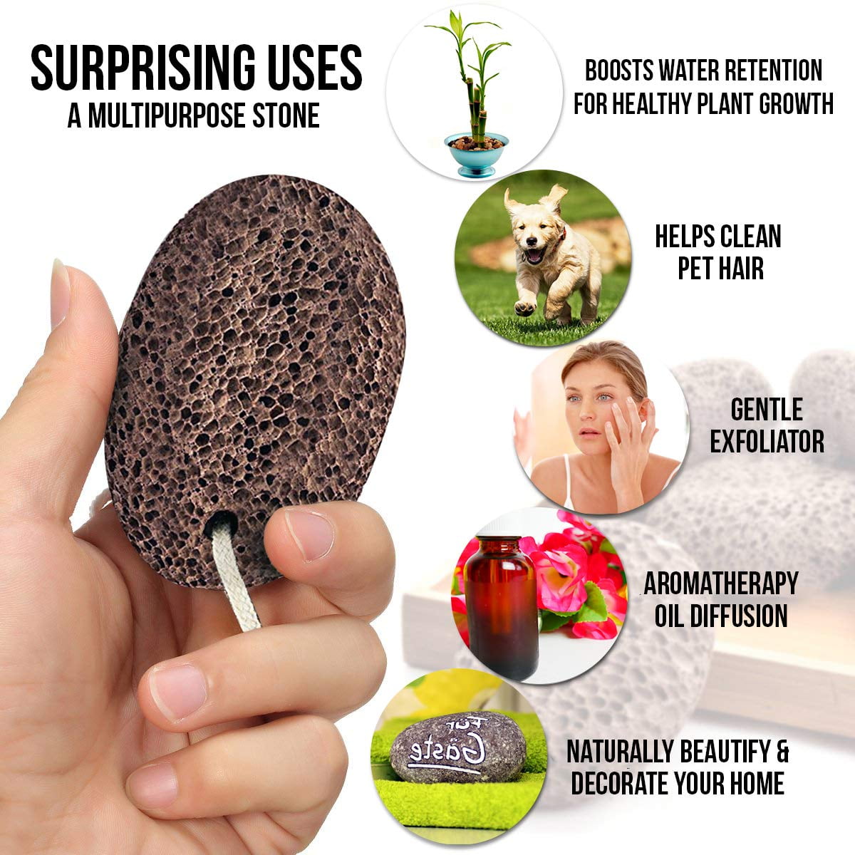 2 Pack Foot Stone, Pedicure Tools for Exfoliation to Remove Dead Skin