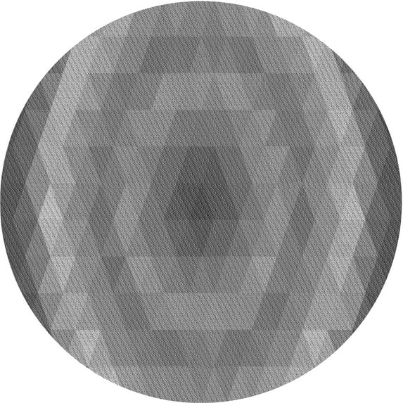 Ahgly Company Indoor Round Patterned Carbon Gray Area Rugs, 4' Round