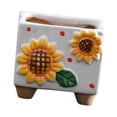 thumbnail image 4 of Plantilla de girasol de cerámica Pot de flores pequeñas Flower de arte creativo para el patio exterior Interior/al aire libre Mesa de balcón, 4 of 8
