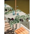 thumbnail image 2 of Outdoor Tablecloth with Umbrella Hole for Patio/Picnic/Party/Camping, Summer Palm Leaves Waterproof Table Cloth Square Cover Washable, Tropical Botanical Farmhouse Rustic (60"x 60"), 2 of 9