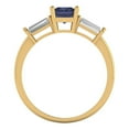 thumbnail image 4 of Three-Stone Engagement Ring for Women - 1.5ct Simulated Blue Sapphire in 18K Yellow Gold Promise Ring, 4 of 6