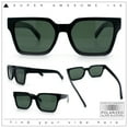 thumbnail image 2 of Polarized Gentlemanly Horn Rim Rectangle Plastic Minimalist Sunglasses Black - Green, 2 of 8