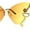 Gold - Yellow, variant on Sparkling Rhinestone Jewel Trim Butterfly Shape Rimless Sunglasses Gold - Blue Smoke