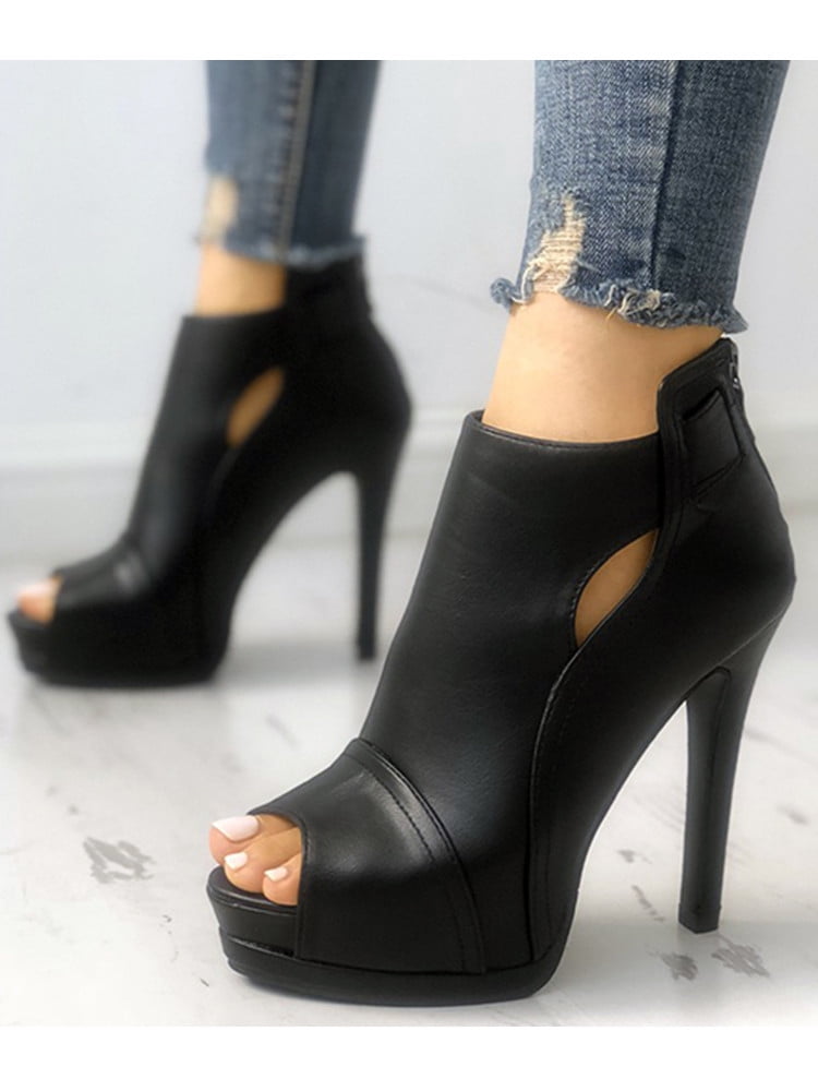 walmart peep toe booties