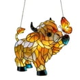 thumbnail image 2 of Cow Butterfly Stained Acrylic Style Window Hanging Farm Ornament For Home Window Garden Farm Decor Gift For Cow Lovers, 2 of 5