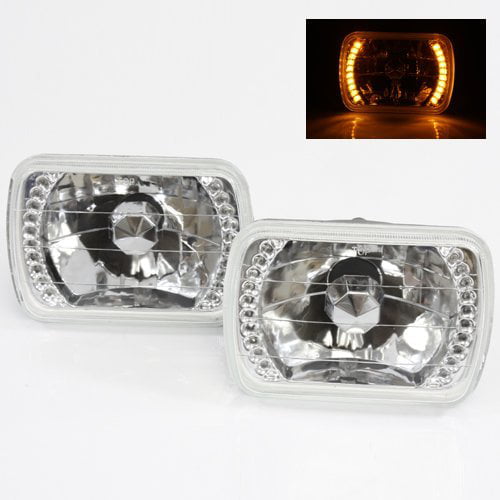LED Ring Chrome Crystal Square Headlights Conversion