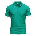 thumbnail image 5 of hoksml Men Short Sleeve Polo Shirt Casual Loose Business Shirts Solid Collared Pullover Button Turndown Collar T-Shirt Short Sleeved Tops, 5 of 9