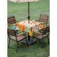 thumbnail image 3 of Outdoor Tablecloth with Umbrella Hole and Zipper, Fall Orange Pumpkins Square Table Cloth 54x54 Inch Waterproof Tablecloth, Autumn Farmhouse Maple Leaves Picnic Table Cover for Patio Camping, 3 of 7