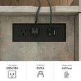 thumbnail image 6 of VEANERWOOD Set of 2 Narrow End Tables, Flip Top Side Tables with Charging Station, Farmhouse Nightstands for Living Room and Bedroom, Gray, 6 of 12