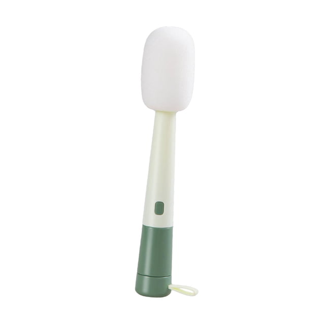 Cepillo para limpiar botellas, cepillo para tazas, cepillo de esponja, utensilios de cocina, limpieza del hogar verde