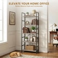 thumbnail image 3 of Atilioo 5 Tiers Bookcase, Heavy Durty Bookshelf Storage Organizer, Tall Display Shelves for Bedroom, Living Room, Gray, 3 of 10