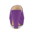 thumbnail image 4 of BLISSFUL STEP Women's Shoes Chunky Platform Open Toe Slides Block Heel Sandals Purple 8.5, 4 of 8