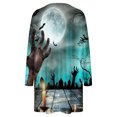thumbnail image 5 of Vestido suelto de manga larga con estampado de Halloween y cuello redondo para mujer de talla grande de otoño Pompotops hdfakjf3284, 5 of 5