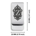 thumbnail image 2 of Stainless Steel Alphabet Letter Z initial Classic Slim Money Clip Credit Card Holder, 2 of 2