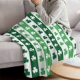 thumbnail image 3 of St. Patrick's Day Blanket Soft Cozy Warm Throw Blanket for Couch, Plush Fuzzy Flannel Fleece Blankets for Sofa, Green Irish Lucky Clovers Stripes Bed Blankets Lightweight Gifts for Women, 30"x40", 3 of 9