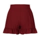 thumbnail image 4 of Pantalones cortos de verano para mujer con cierre de botones, dobladillo con volantes, piernas anchas, pantalones cortos casuales para uso diario, 4 of 6