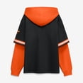 thumbnail image 5 of Men's Fanatics Black/Orange Baltimore Orioles Oversized Fire Speed- Layered Hoodie, 5 of 5