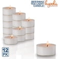 thumbnail image 2 of Hyoola, 4.5 Hour Natural White Beeswax Tealight Candles - In Clear Plastic (12 Pack), 2 of 7