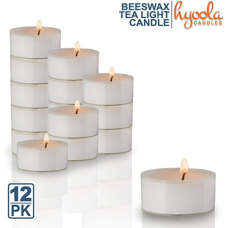 Soy Wax Tea Lights Bulk Unscented in Clear Tea Light Cups Boxed Pack of 64  