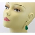 thumbnail image 3 of 14k Gold Green Onyx Faceted Large Long Dangle Teardrop Briolettes Earrings Designed for Adult Women, 3 of 4