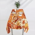 thumbnail image 6 of Boho Floral Tablecloth, Vintage 70s Hippie Bright Orange Flowers Groovy Abstract Print Table Cover for Party Picnic Dining Room Kitchen 60x102inch, 6 of 6