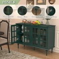 thumbnail image 5 of HLR 47.6" Modern Vintage Sideboards Buffet Cabinet with 4 Lattice Glass Door, Green, 5 of 7