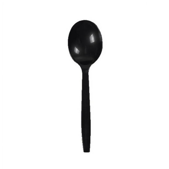 Karat PP Plastic Premium Extra Heavy Weight Soup Spoon - Black - 1,000 ct