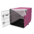 thumbnail image 3 of Pink Damask Dog Crate Cover, Monochrome Floral Inspired Victorian Ornaments Repetitive Print, Easy to Use Pet Kennel Cover Small Dogs Puppies Kittens, 7 Sizes, Pale Pink Dark Magenta, by Ambesonne, 3 of 6