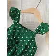 thumbnail image 5 of 2T Toddler Baby Girls Clothes Baby Girls Dress 2-3T Baby Girls Sleeveless Suspender Dress Layered Polka Dots Dress Green, 5 of 8