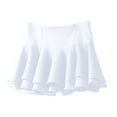 thumbnail image 4 of RUTAYY Women Chiffon Solid Color Skirt Pleated Mini Skirt Cute Flowy Swing Pleated Beach Skirts, 4 of 4