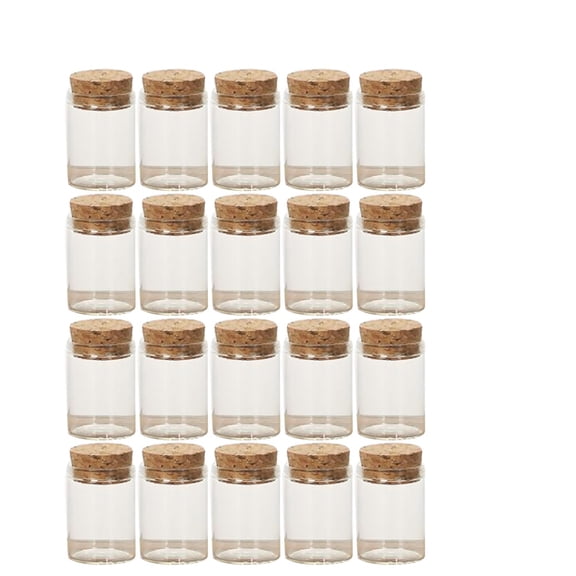 Toyandona 20pcs Mini Glass Bottles Transparent High Borosilicate Glass for Home Use