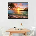 thumbnail image 2 of JRXY DB2475 Canvas Wall Art Beach Sunset Ocean Waves Nature Pictures Canvas Print Frame Picture for Living Room Bedroom Kitchen Home and Office Wall Decor - 20x16 Inch picture1, 2 of 3