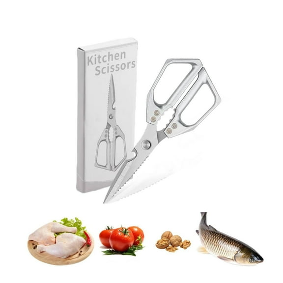 Durable Kitchen Scissor,QZS Heavy Duty Kitchen Raptor Meat Shears,Multi-function Stainless Steel Cooking Tool for Bones, and Turkey,1Pack