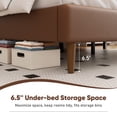 thumbnail image 5 of Frostbloom Queen Size Bed Frame with Upholstered Faux Leather Adjustable Headboard, Platform bed, Dark Brown, 5 of 8